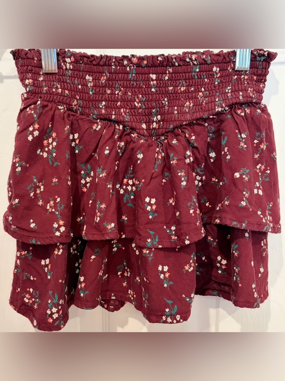 Skirt Floral Smocked Tiered Mini SO, Girls size 7